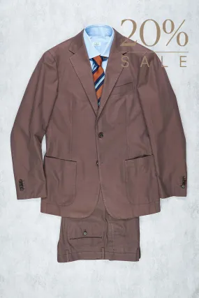 Ring Jacket Meister Light Brown Smooth Cotton Suit