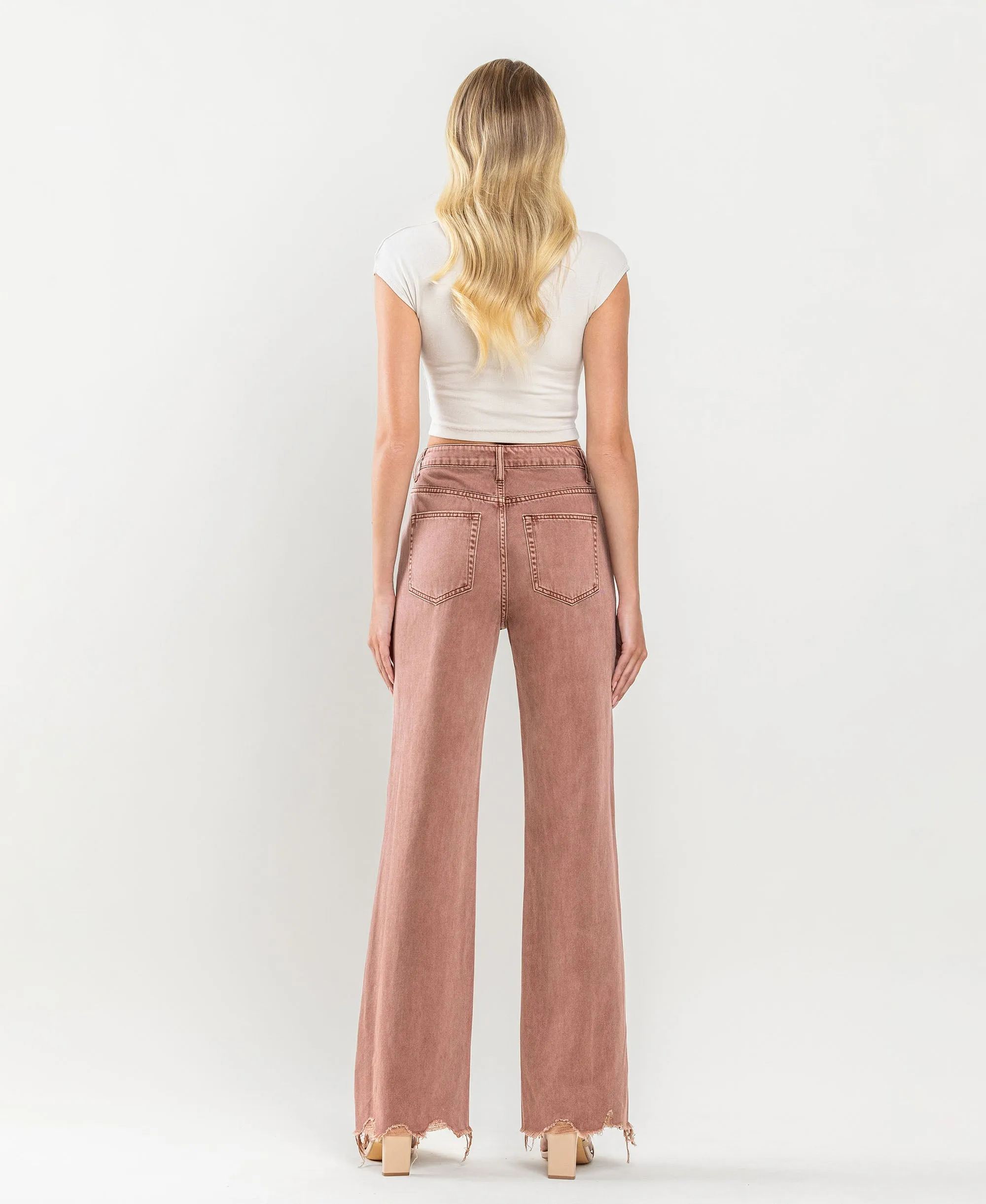 Russet - Super High Rise 90's Vintage Hem Detail Flare Jeans