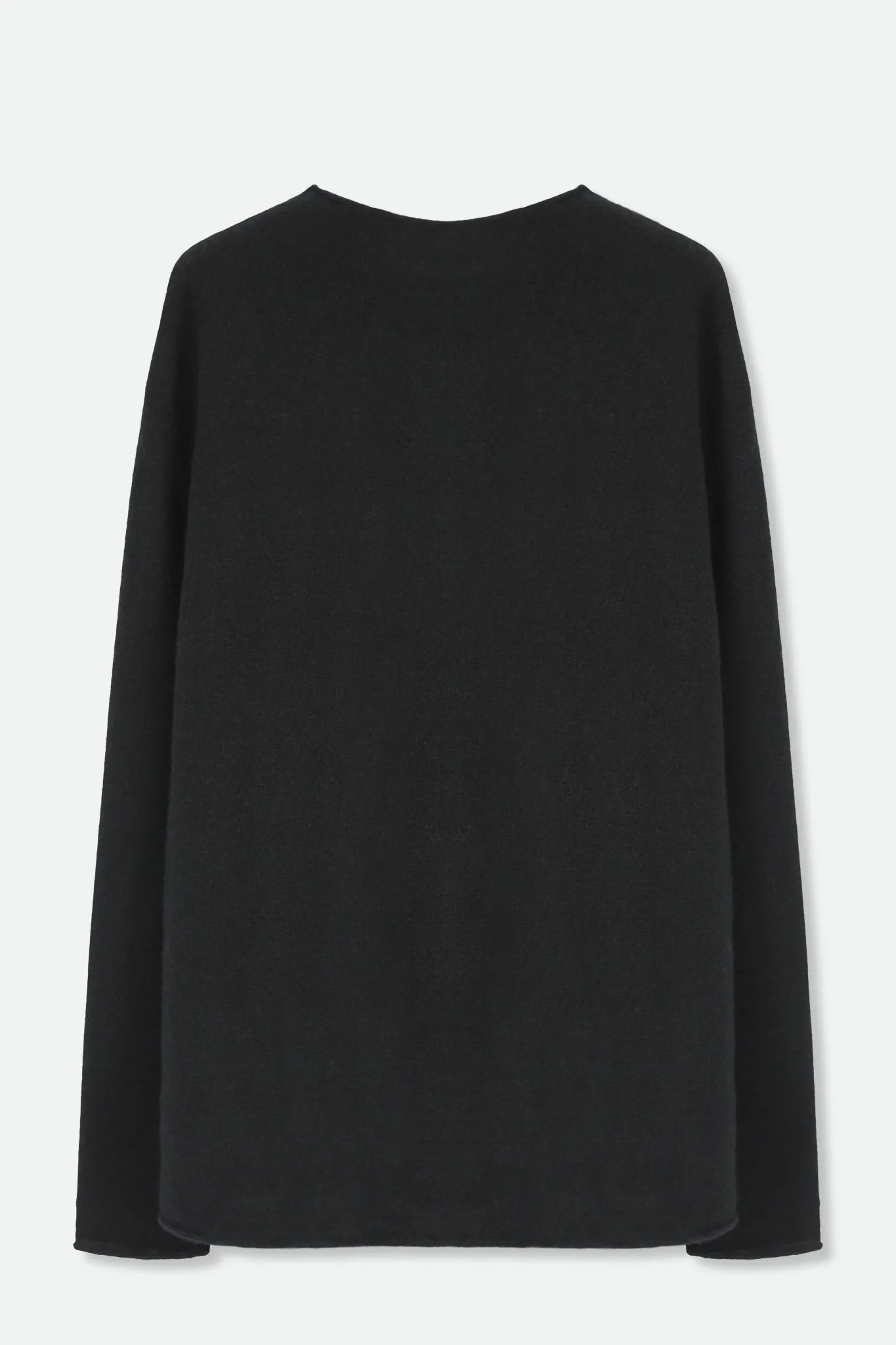 SERENA MOCK NECK SWEATER IN ITALIAN MERINO YAK IN BLACK AND FIG