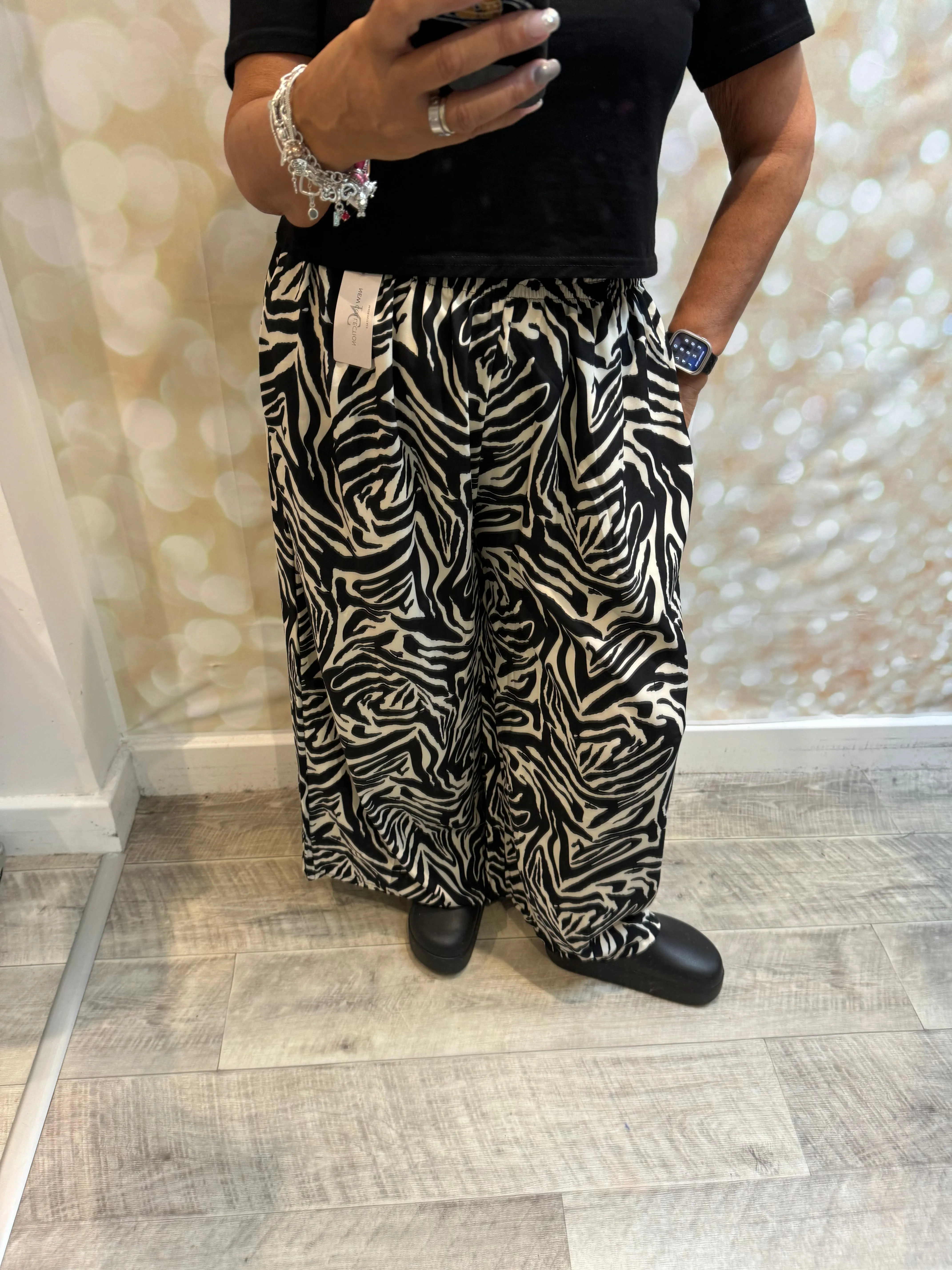 Silky Zebra   palazzo trousers