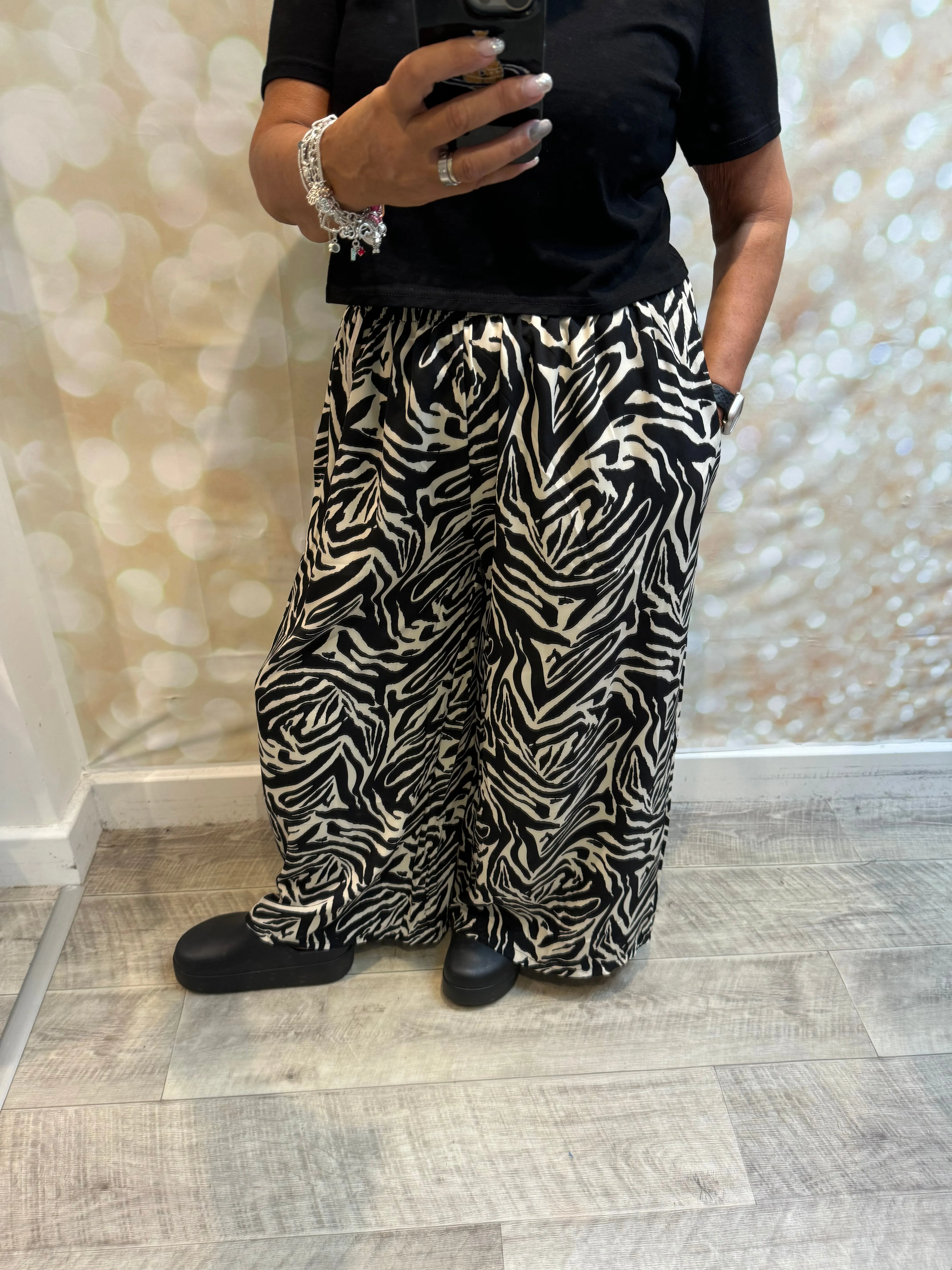 Silky Zebra   palazzo trousers