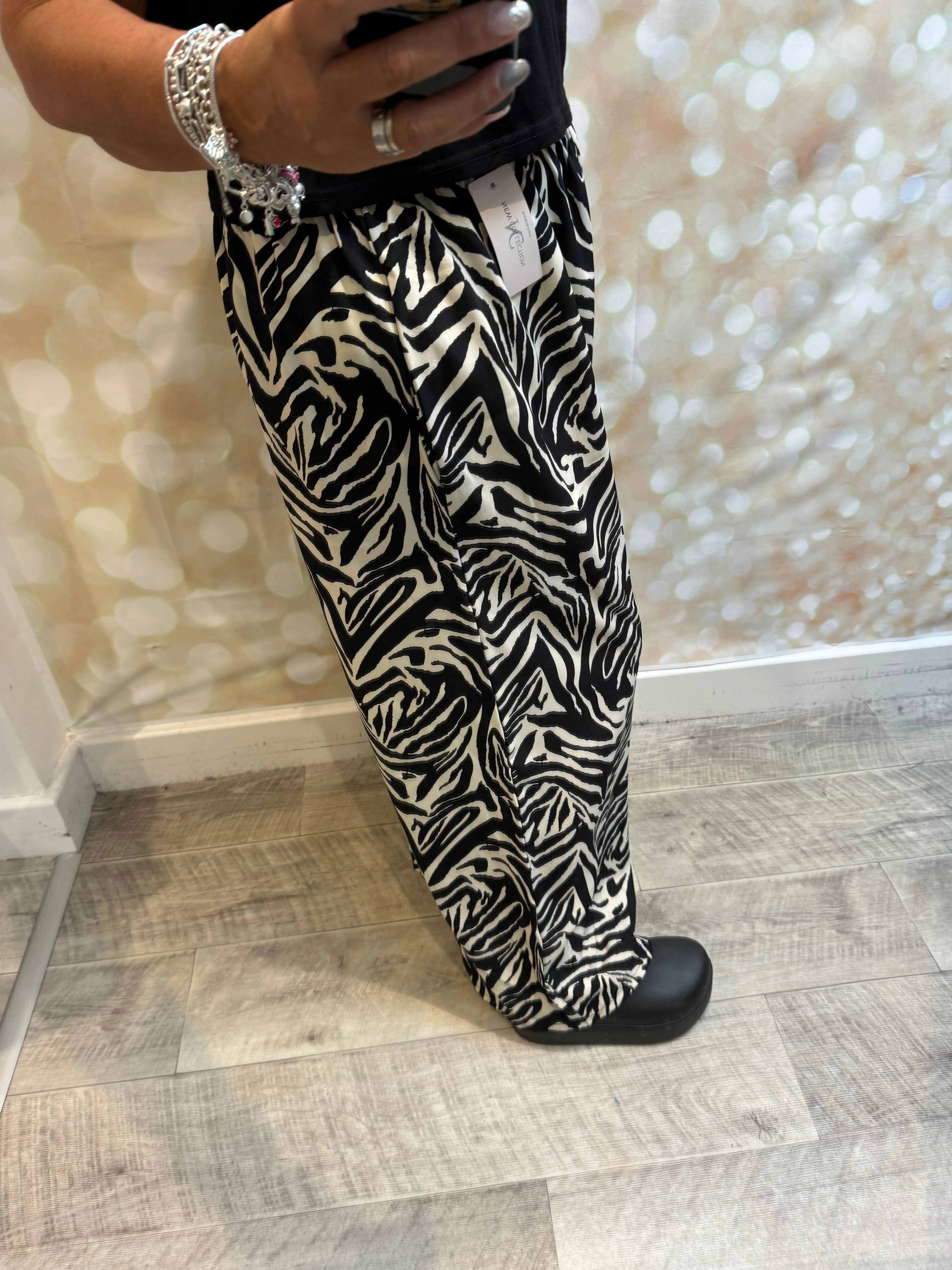 Silky Zebra   palazzo trousers