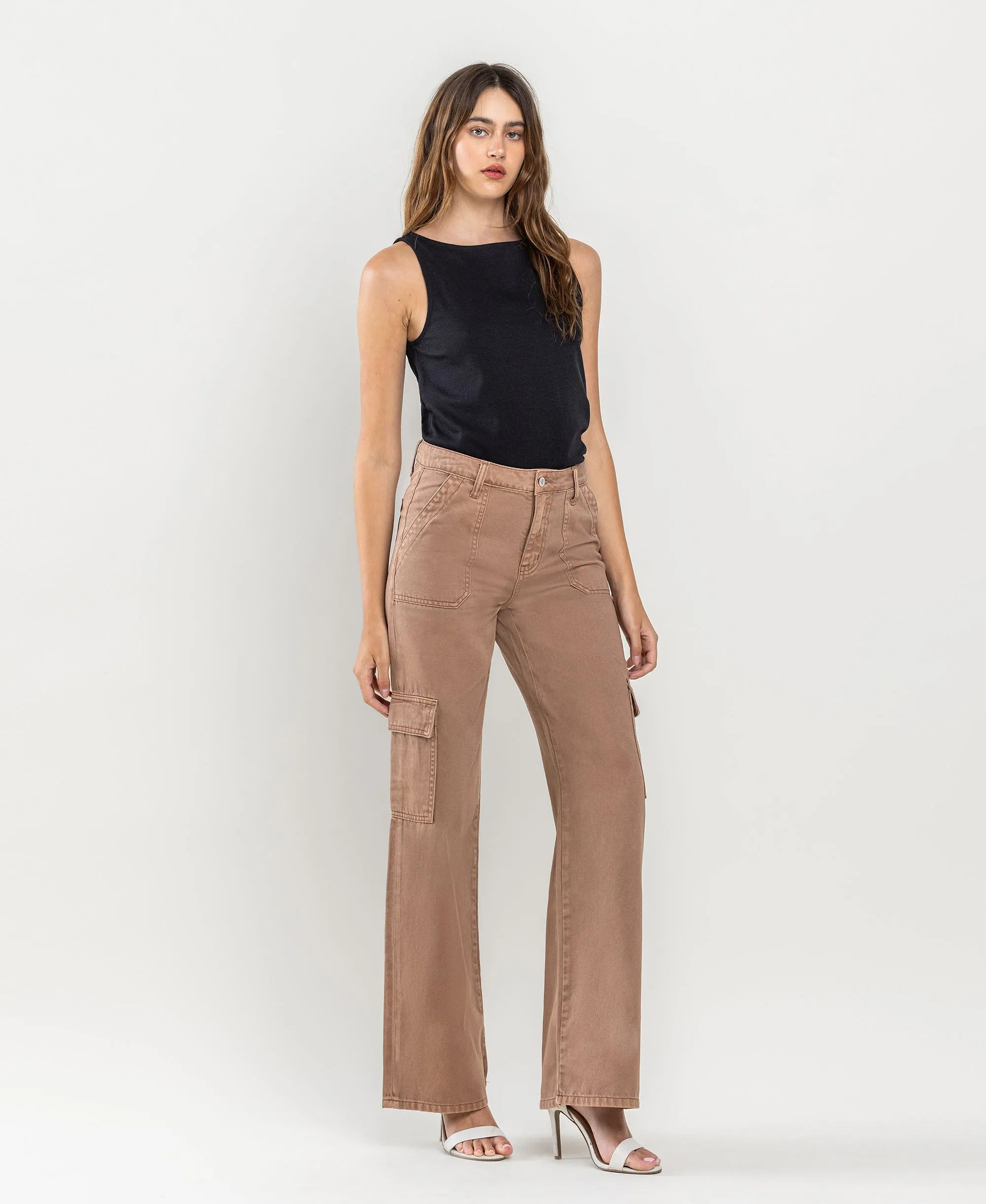 Sinopia Fresco - High Rise Utility Cargo Wide Leg  Jeans