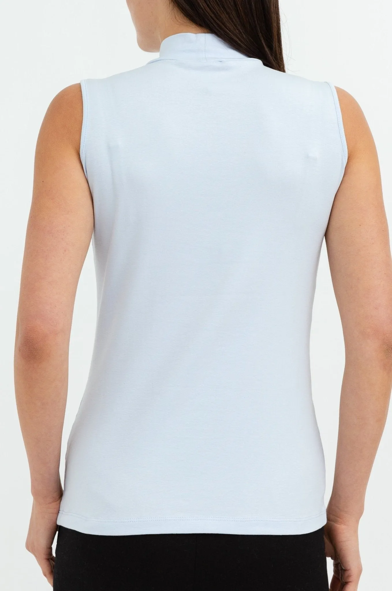 SLEEVELESS HIGH NECK IN PIMA COTTON STRETCH