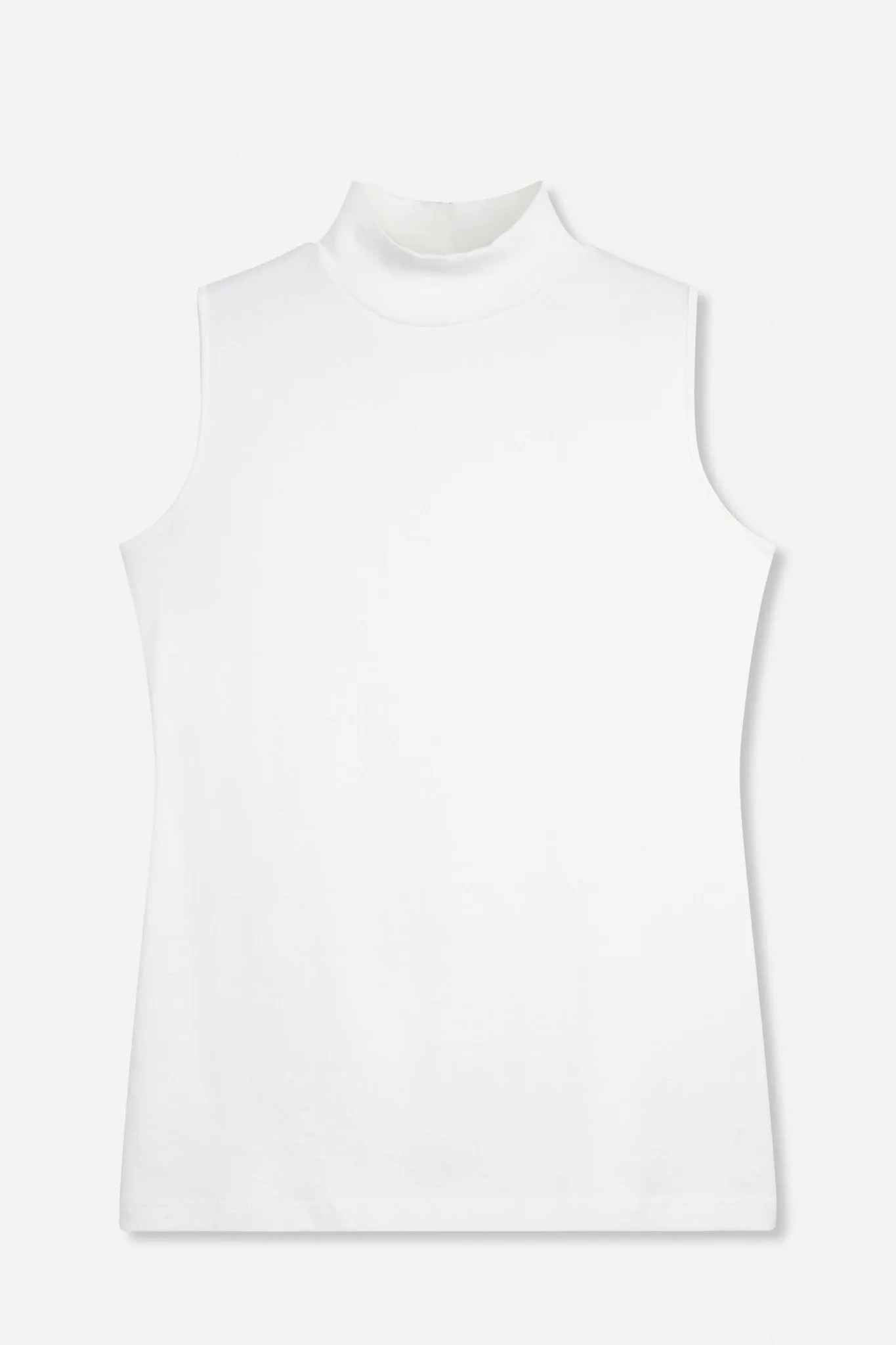 SLEEVELESS HIGH NECK IN PIMA COTTON STRETCH