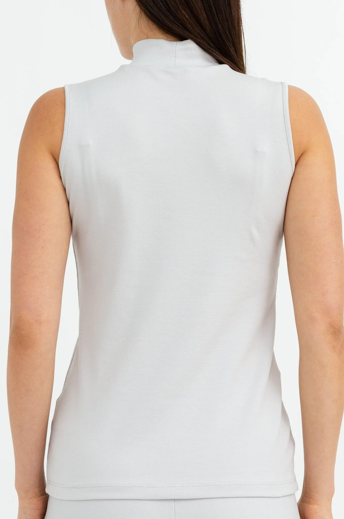 SLEEVELESS HIGH NECK IN PIMA COTTON STRETCH