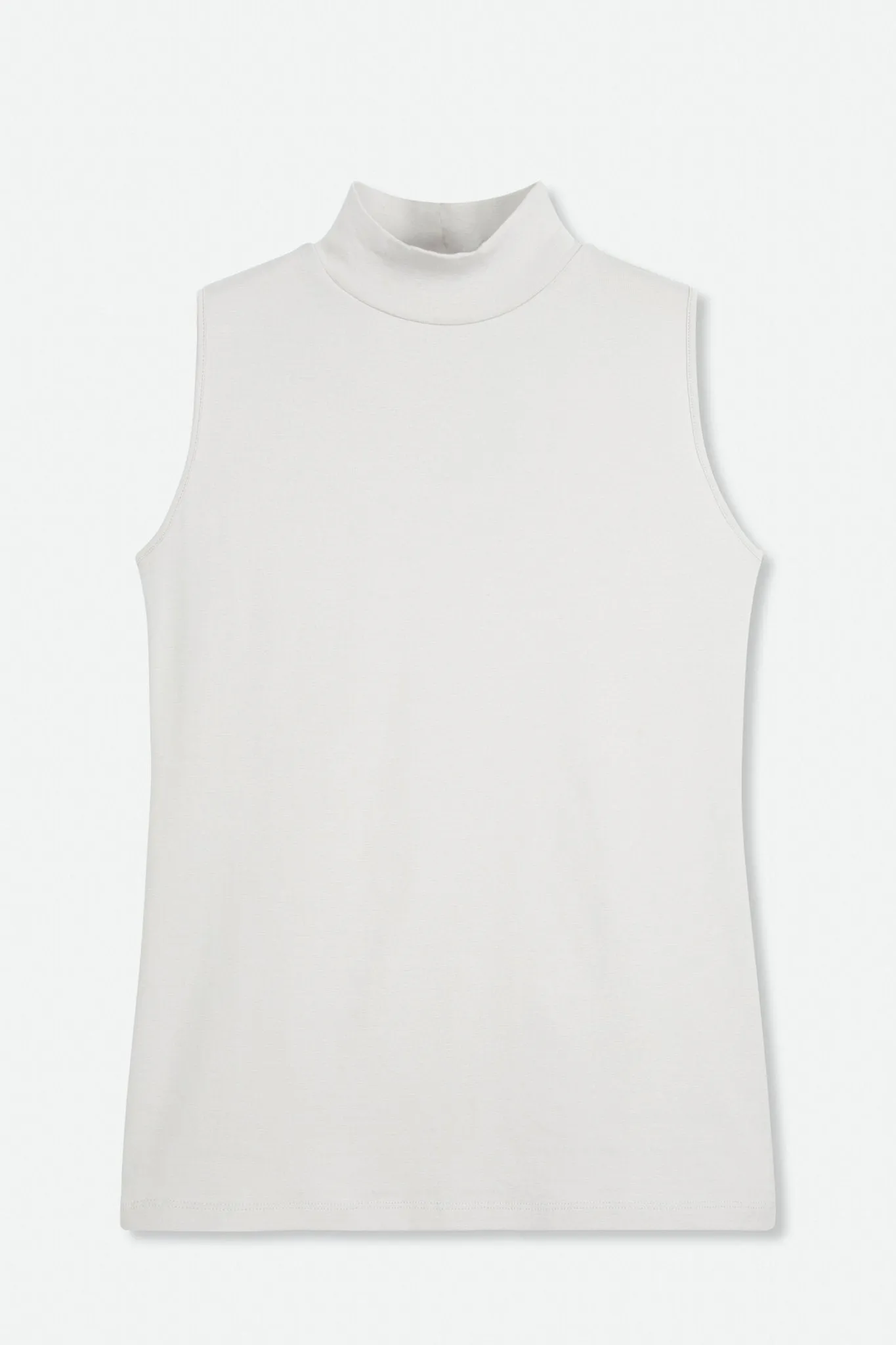 SLEEVELESS HIGH NECK IN PIMA COTTON STRETCH