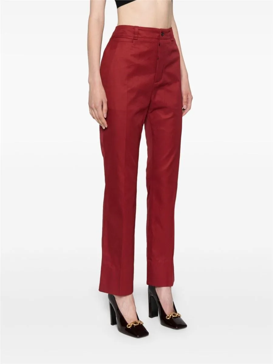 SLIM-LEG COTTON TROUSERS