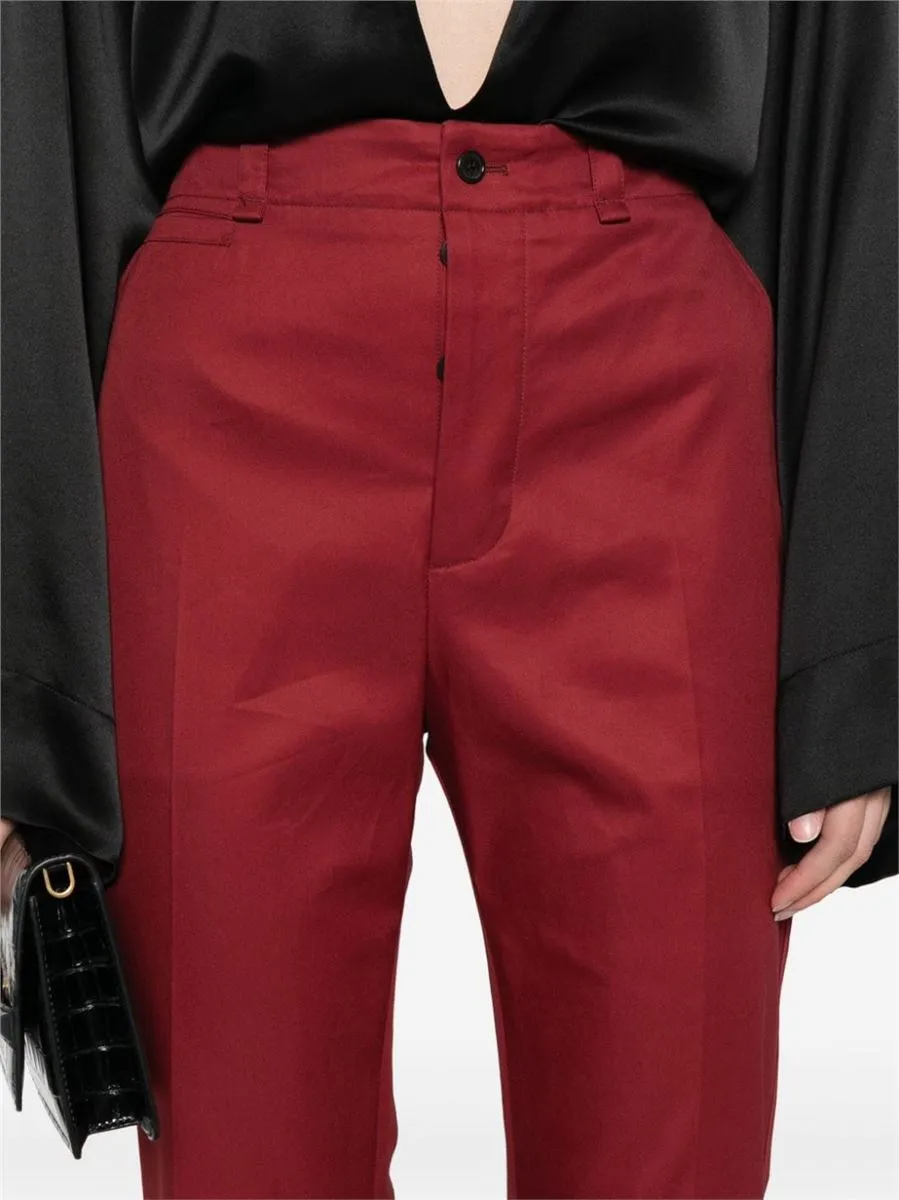 SLIM-LEG COTTON TROUSERS