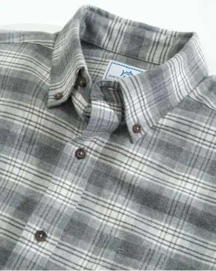 Southern Tide Brushed Oxford Plaid Button Down Shirt - Gravel Grey