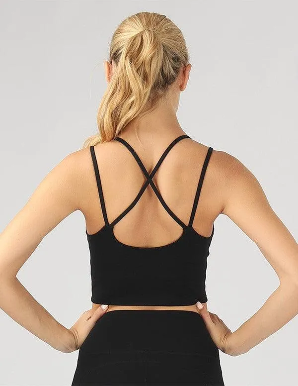 Split Shoulder Strap Crop Top