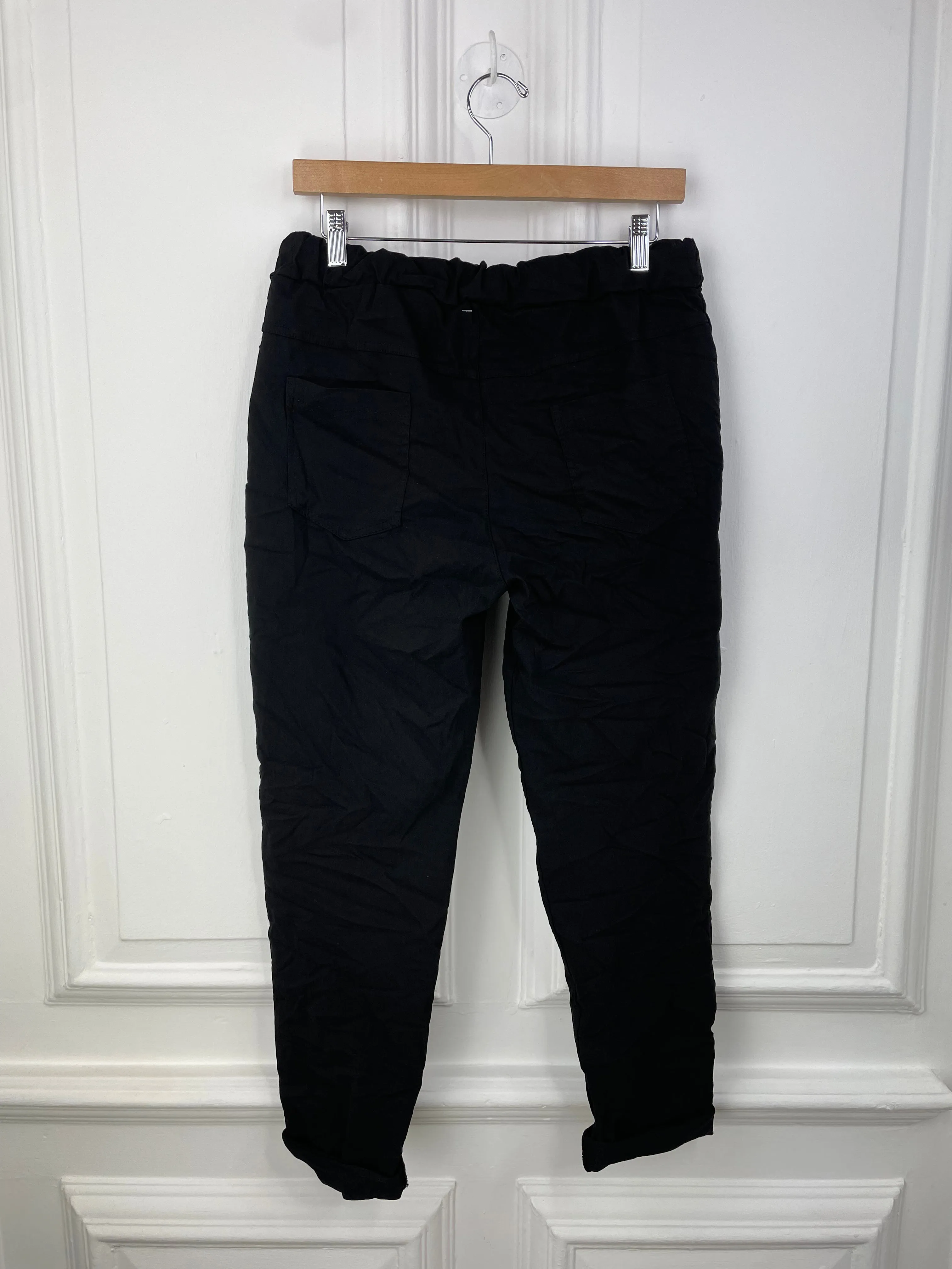 Stretchy Casual Trousers - Black