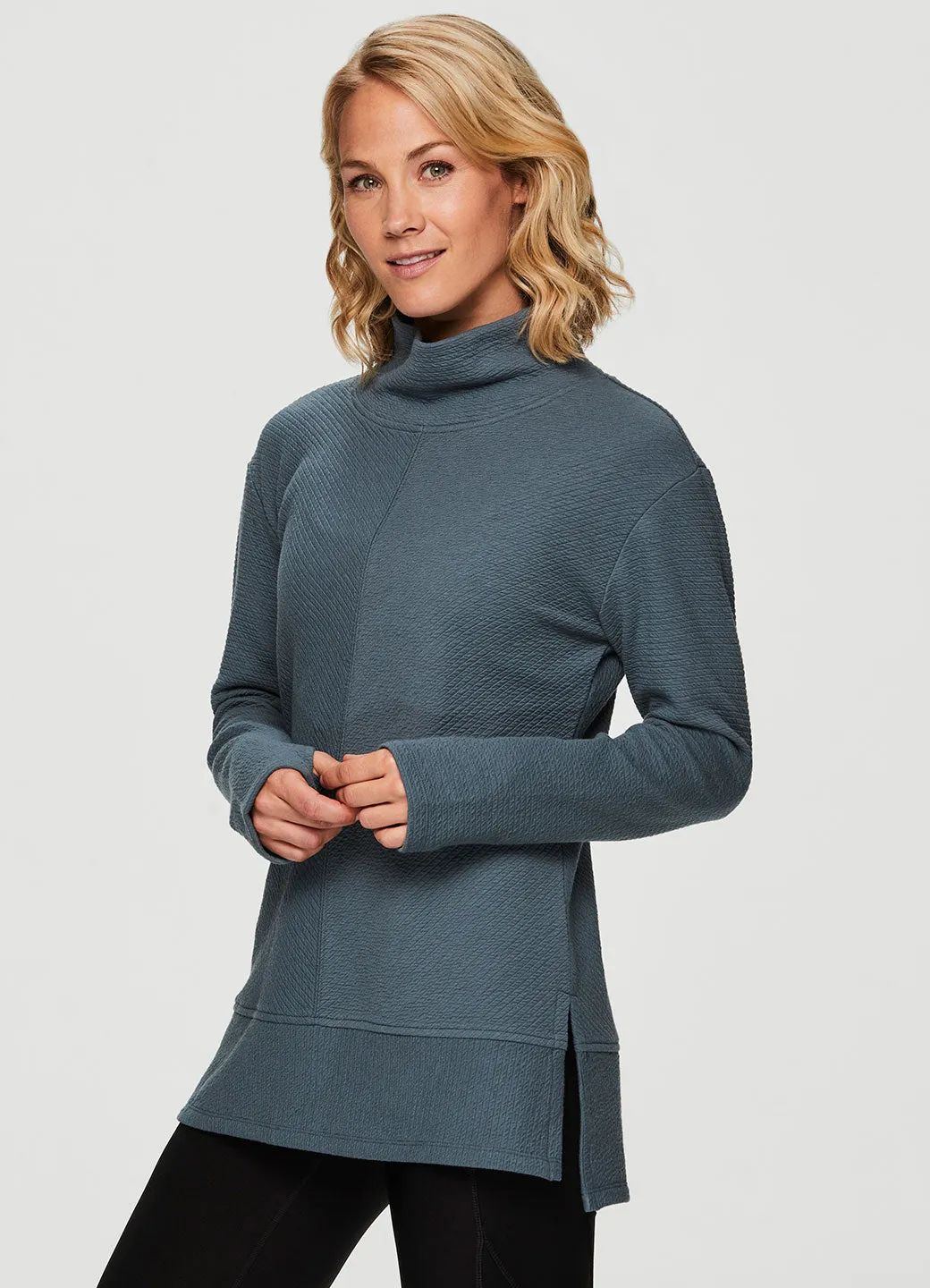 Studio Jacquard Mock Neck Pullover