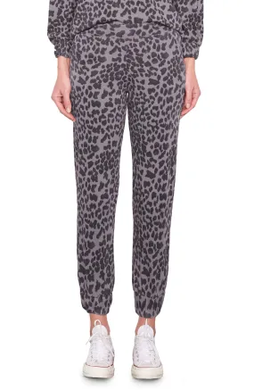 Sundry Leopard Print Jogger Pant Charcoal