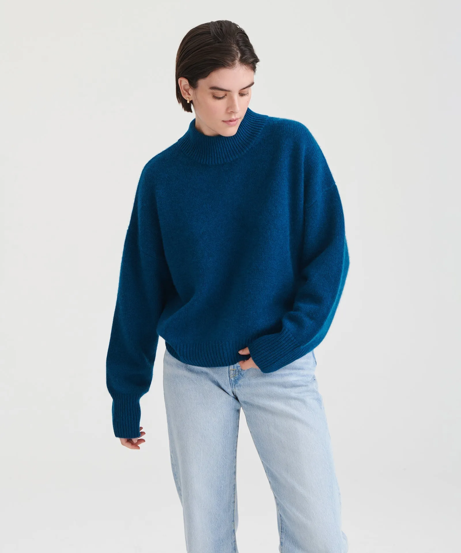 Super Luxe Cashmere Mockneck Sweater