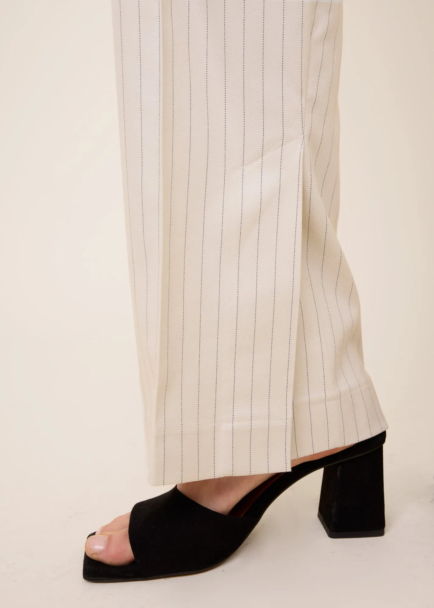 Tapered pinstripe trousers