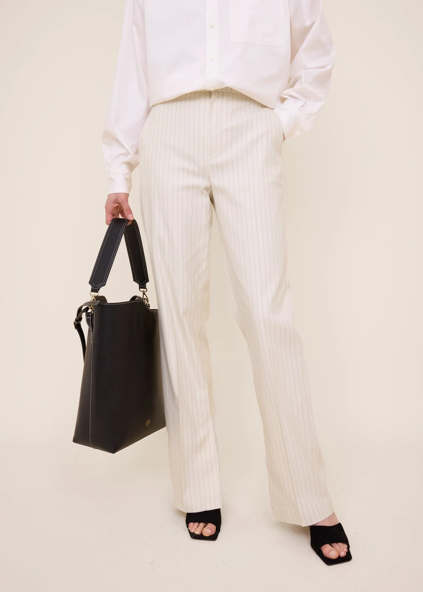 Tapered pinstripe trousers