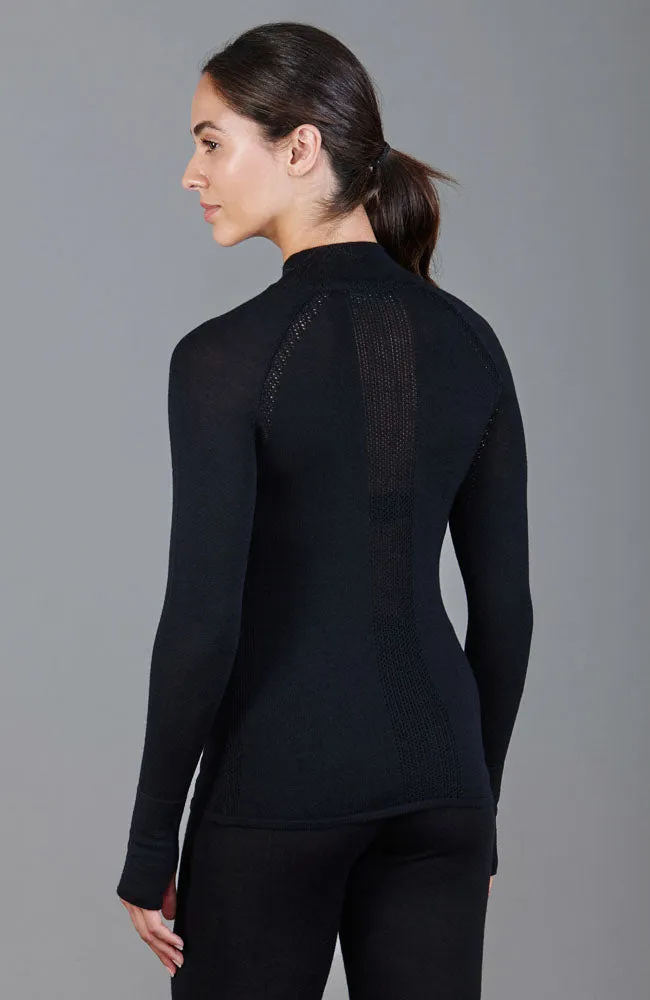 Womens Heavyweight Merino Activewear High Neck Top